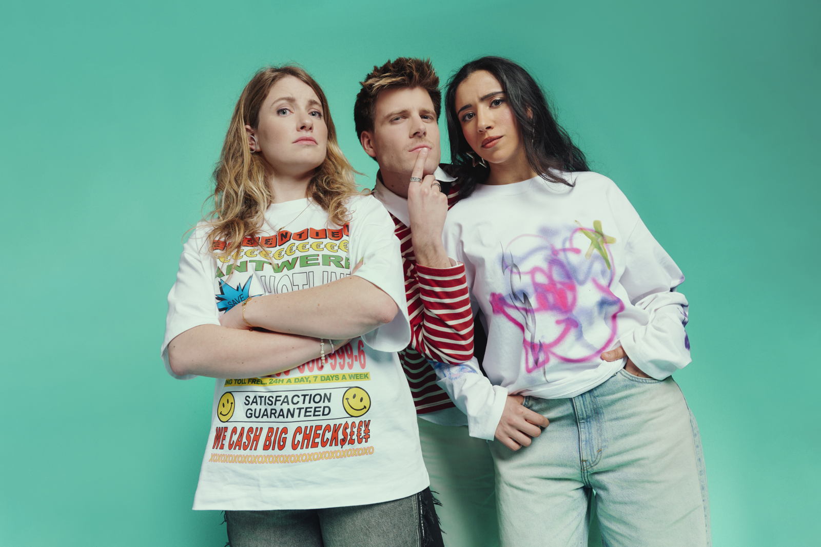 Louise Hoedt, Jensen Baert en Dounia Dahmani van nws.nws.nws